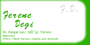 ferenc degi business card